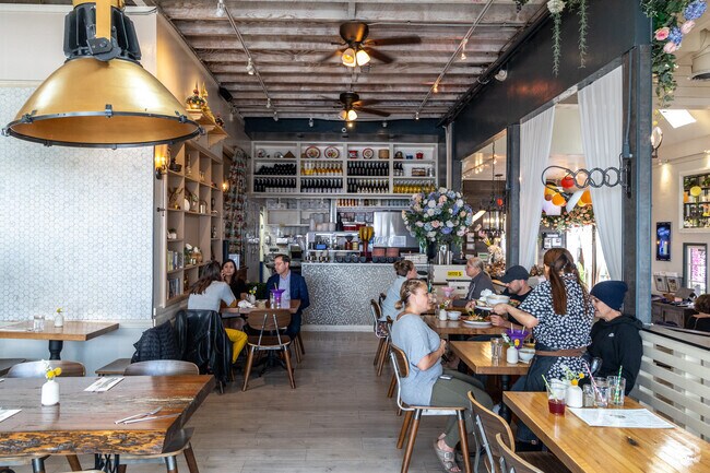 Rockridge and Montclair near Hiller Highlands are highly walkable with many restaurants.