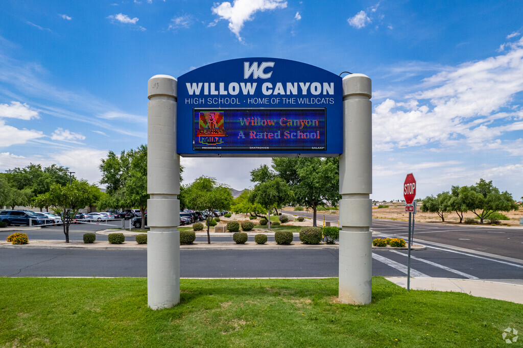 Willow Canyon High School in Surprise Farms fosters a dynamic learning atmosphere, providing students with opportunities for academic achievement athletic excellence, and personal growth.
