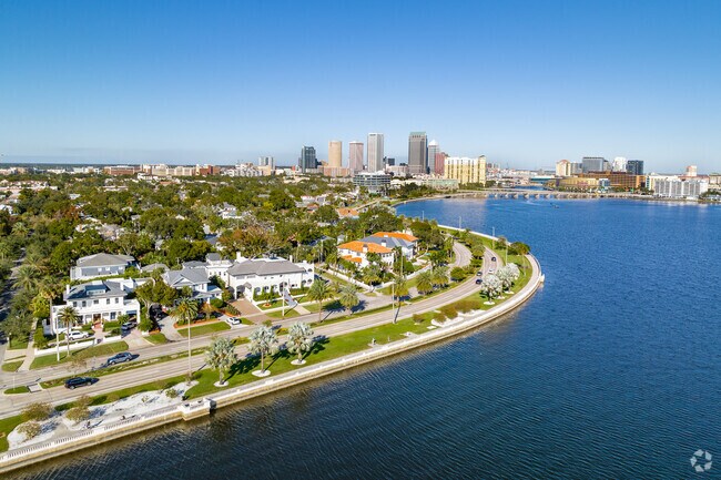 Tampa is about 25 miles to the south.