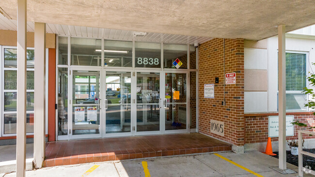 front of school, entrance & façade