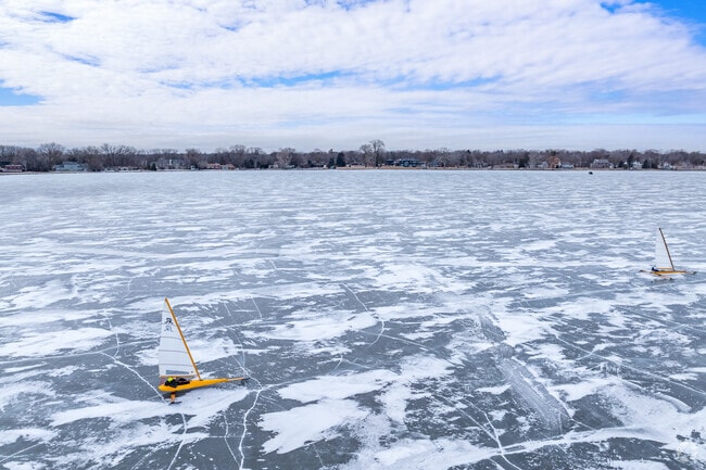 During the winter months, Neenah's frozen waters are host to ice boat racers on Lake Winnebago.