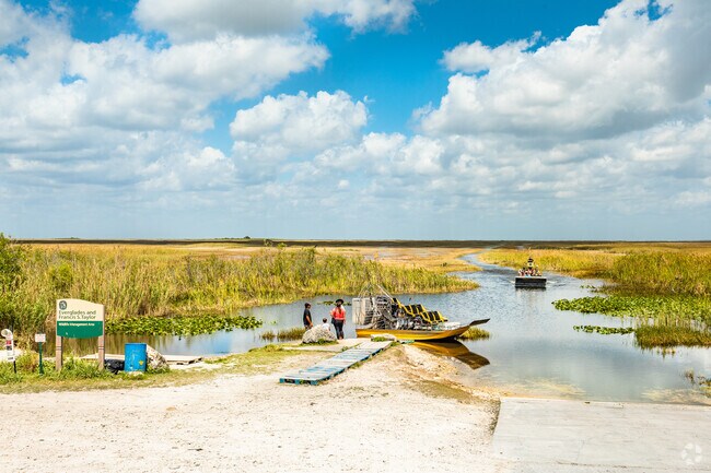 The Everglades Airboat Tour sits just outside of Sweetwater Grove and offers boat rides.