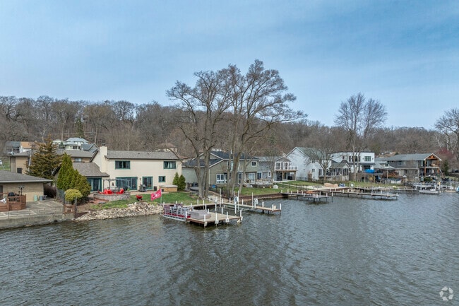 Some homes along the water in Merrill Algonquin Hills have private docks.
