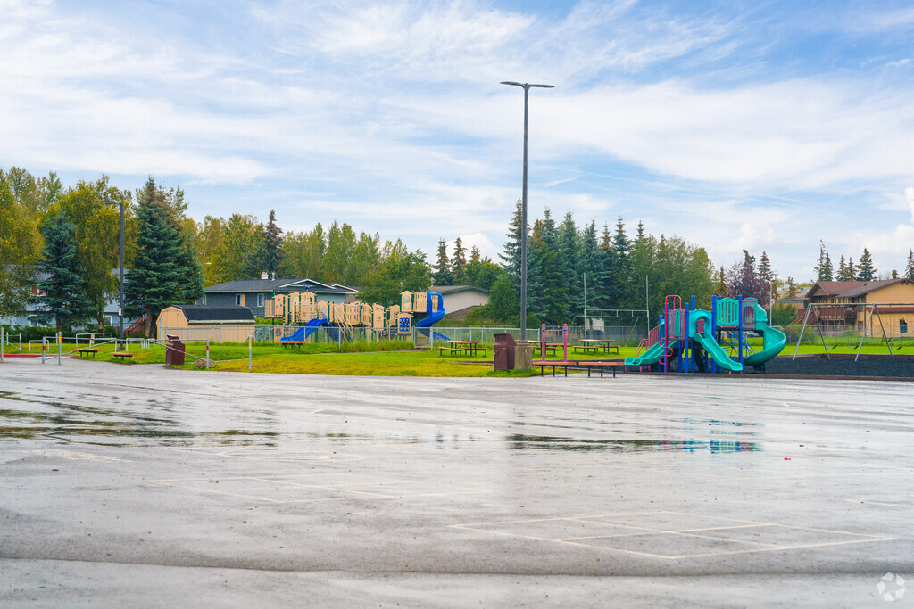 Kids will love the huge playground in Russian Jack Park at Wonder Park Elementary.