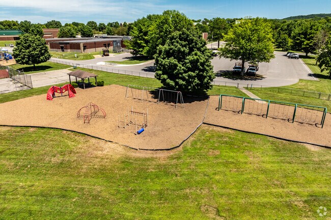 Crockett Elementary School has a large playground.