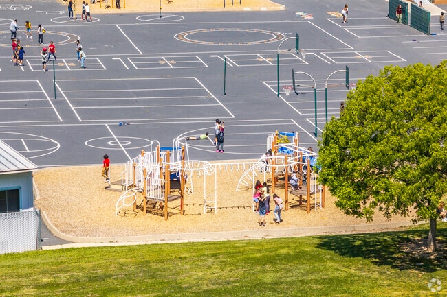Your kids will never want to leave the playground at Pershing Elementary.