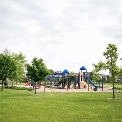 The community playground is a great place for kids to run around