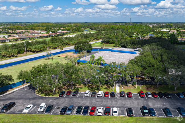 Buckingham Exceptional Student Center is surrounded by trees and local greenery.