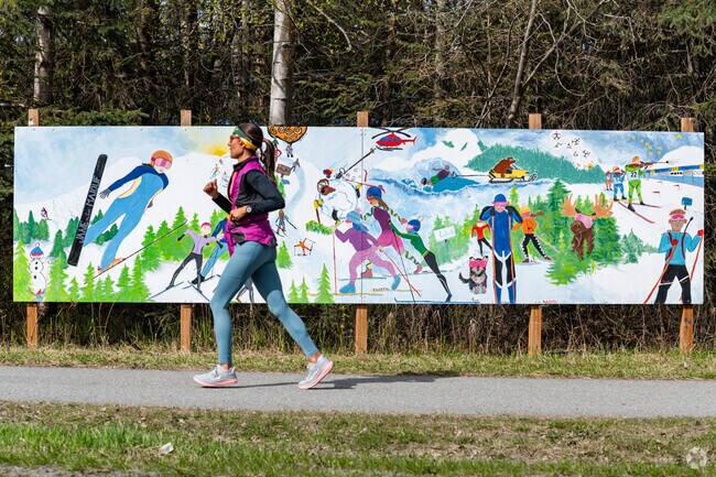 Enjoy public art while jogging through the Hillside East neighborhood.