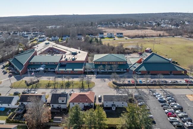 Aerial view of Henry Lord Community School in Fall River, Massachusetts.