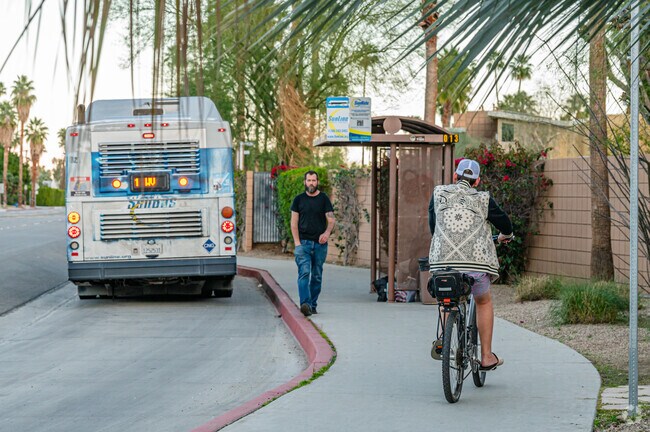 Indian Canyons residents can get around town by bike, bus, or both.