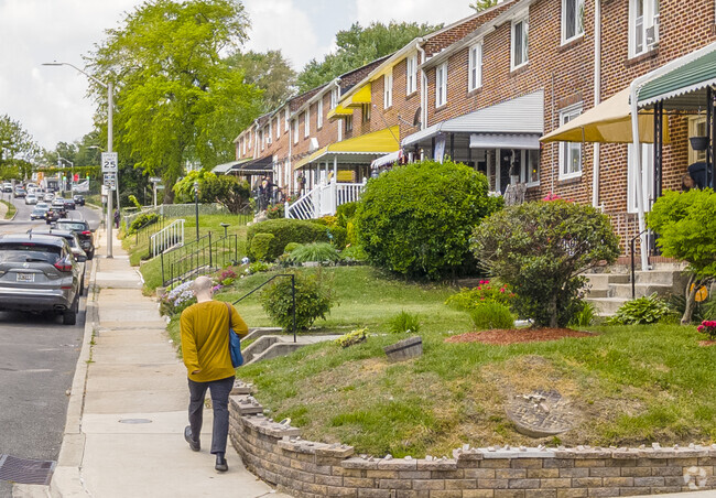 Take stroll past the colorful porches of Richnor Springs homes.