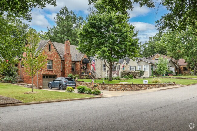 Some homes built into the hillside have basement garages in Hillcrest.