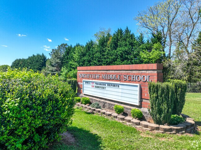 The brick signage at Northview Middle School in Hickory.