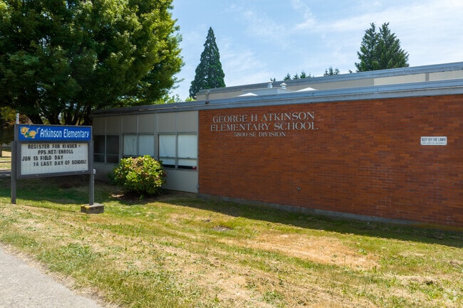 Atkinson Elementary School serves grades K-5 on SE Division Street in Portland.