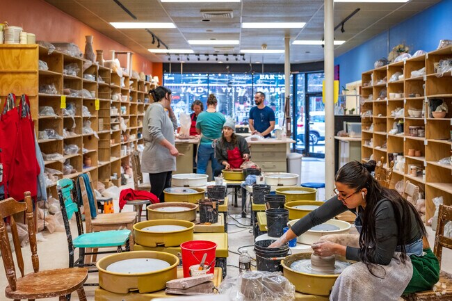 Cream City Clay in West Allis City Center has a beautiful studio with classes for learning pottery.