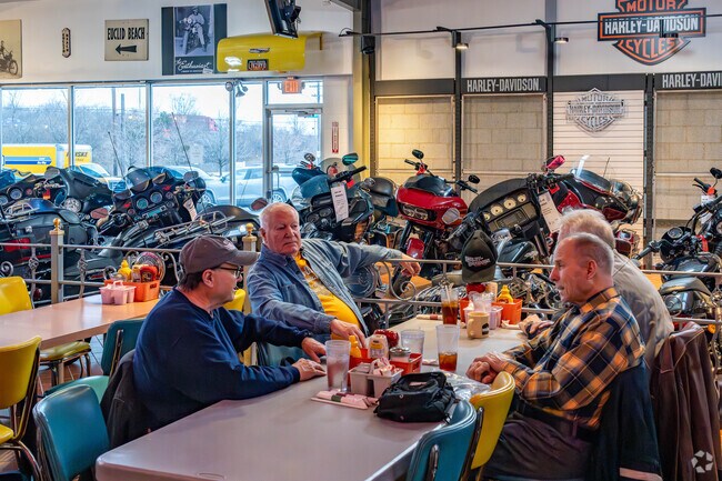 A unique dining experience is offered at the Harley Davidson Diner in Bedford Heights.