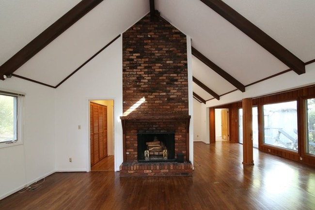 Wood burning fireplace