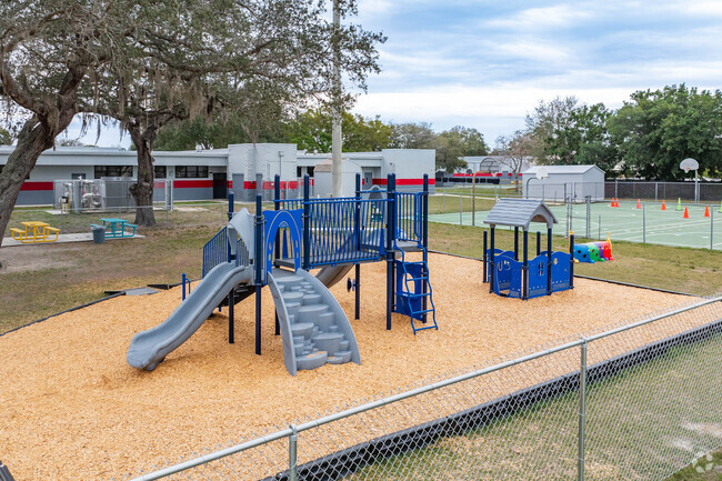 Kids enjoy playing on the play area at  Mittye P. Locke Elementary.