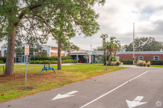 Monroe Middle School entrance welcomes students to learn.