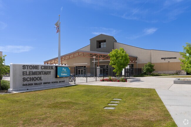 Stone Creek Elementary School serves grades K-6 in Bonadelle Ranchos.