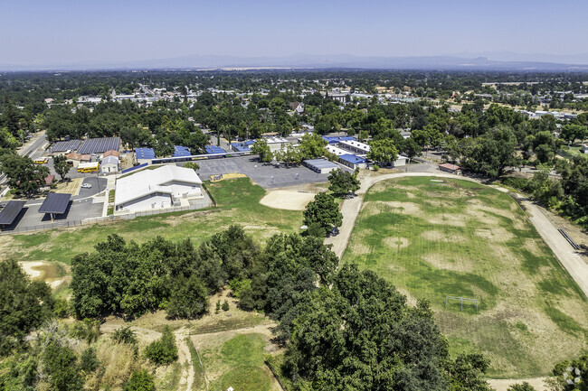 Anderson Middle School offers a sprawling campus when viewed from above.
