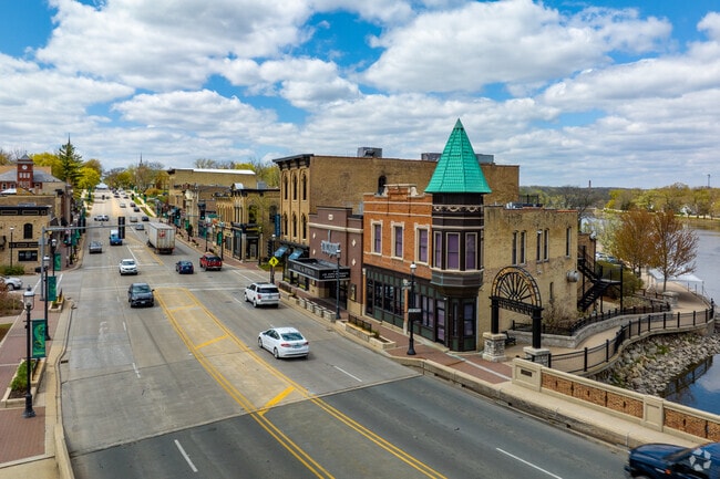 Downtown West Dundee is situated along the Fox River and is home to shops and restaurants.
