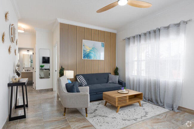 2BR, 2BA - 1,100SF - Living Room