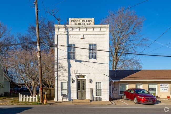 The historic Cross Plains Bank on Route 25 dates back to 1907.