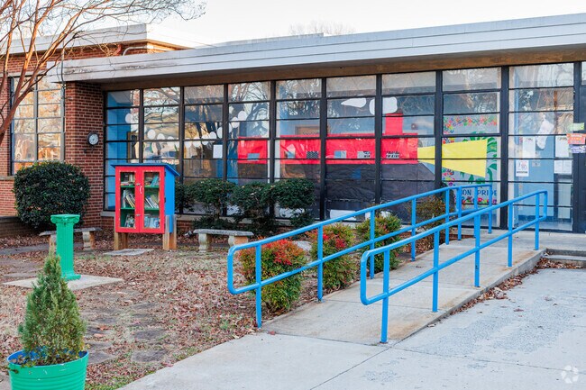 Cook Literacy Model School's entrance is welcoming and inviting.