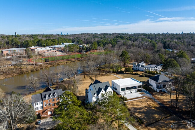 You'll find large homes along the Chattahoochee River in Vinings.