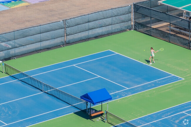 Locals love playing tennis on the tennis courts at Monterey High School.