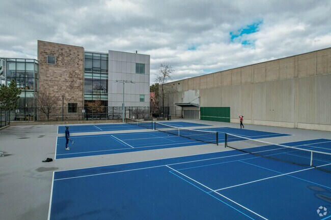 There are tennis courts at Joan Lorentz Park in Mid-Cambridge for residents to enjoy.