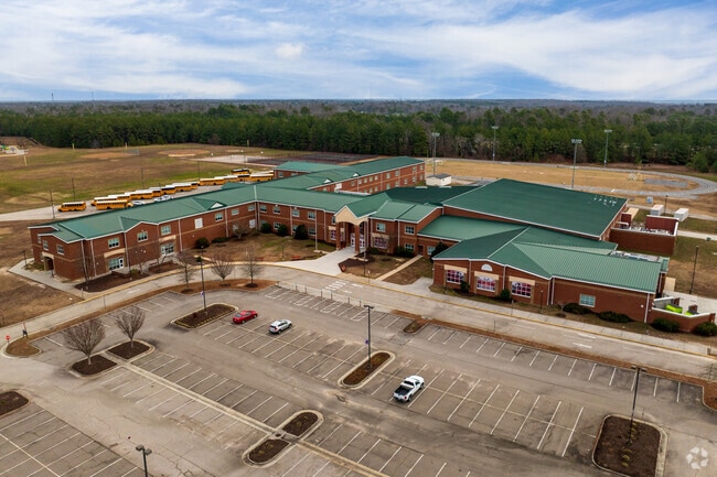 An aerial view of Elizabeth Davis Middle School.