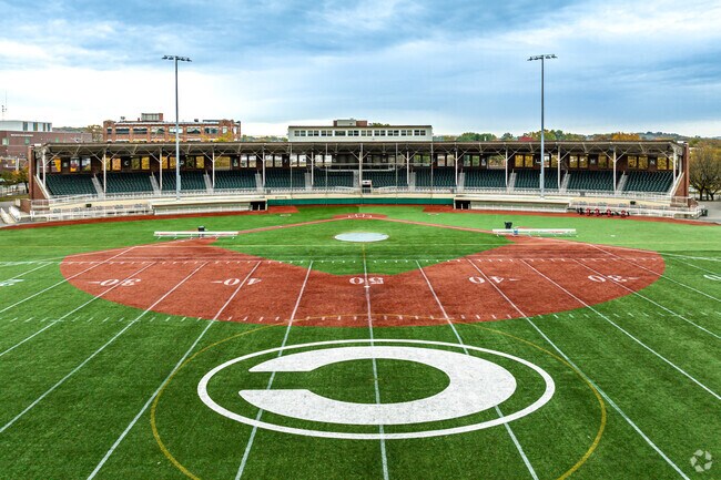 Gill Stadium mainly hosts amateur baseball and football and has a capacity of 3,012 people.