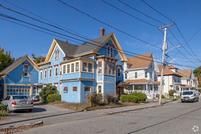 Rows of colorful homes line the streets of Brockton.