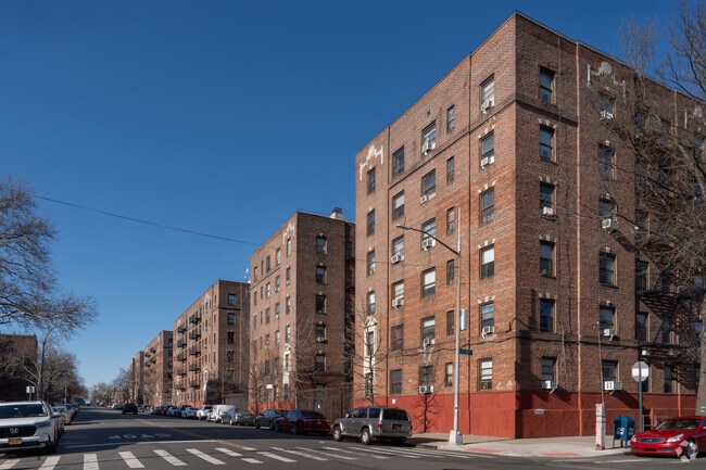 Brick apartment buildings in Soundview combine classic design with modern living.