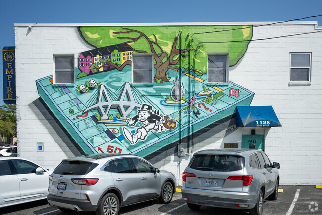 Unique murals on the sides of older buildings are a common sight around Ardmore-Sherwood Forest.