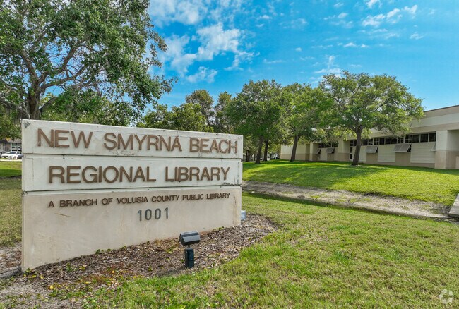 New Smyrna Beach Regional Library is located on 2nd street right off of US 1.