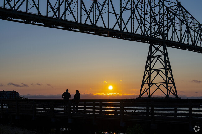 Catch the beautiful sunset under the Astoria-Megler Bridge.
