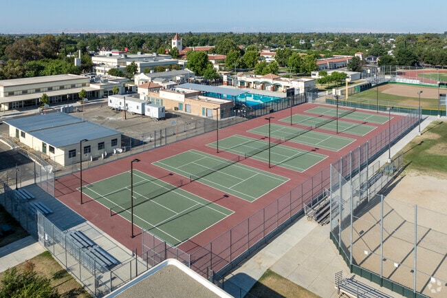 The tennis courts at Roosevelt High School in Fresno.