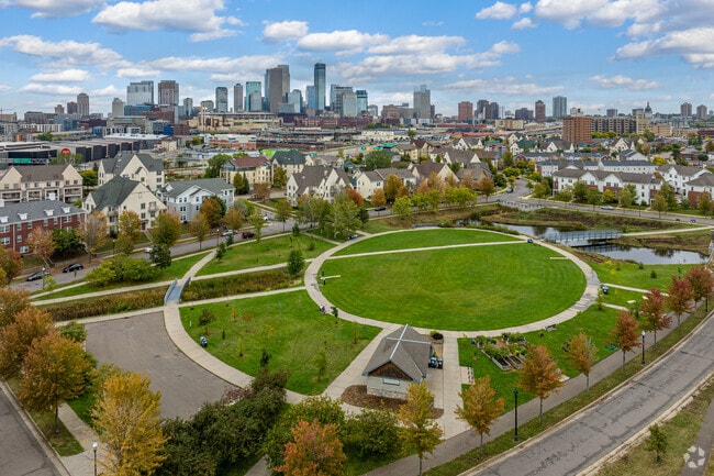 Sumner Field Park in Sumner-Glenwood has plenty of green space and a view of the skyline.