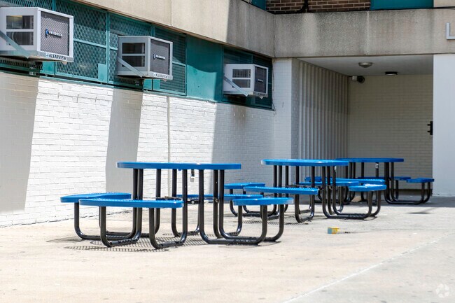 At Hostos Lincoln Academy students can enjoy lunch outside.