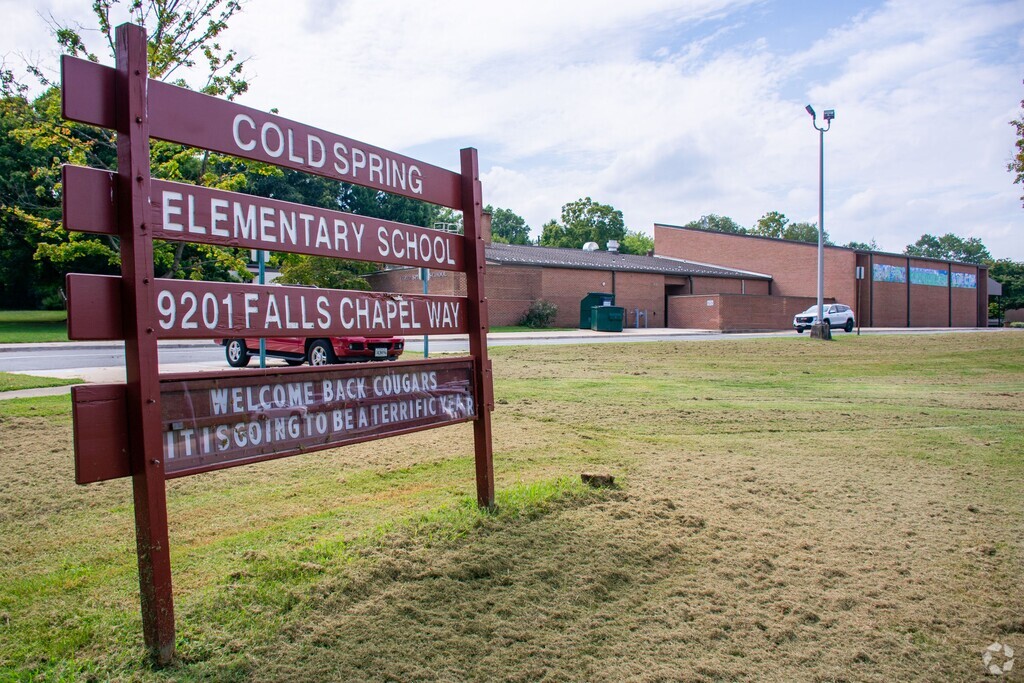 View of the Cold Spring Elementary School sign located in  Potomac MD.