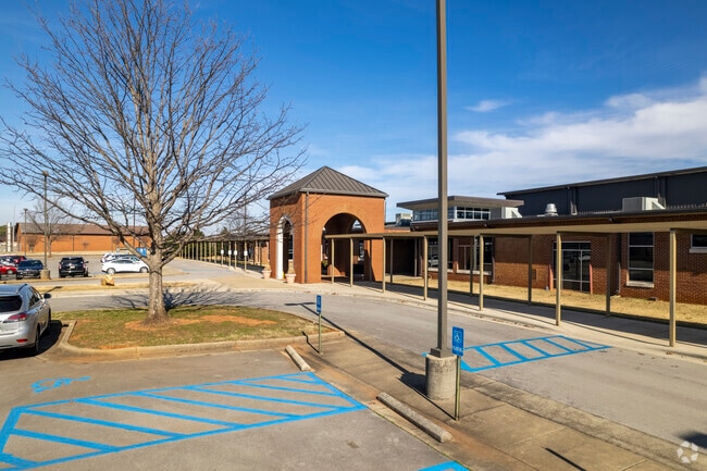 Entrance to Leon Sheffield Magnet Elementary School in Decatur Alabama.