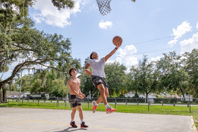 Shepard Park near Zephyrhills South hosts basketball games and active play.