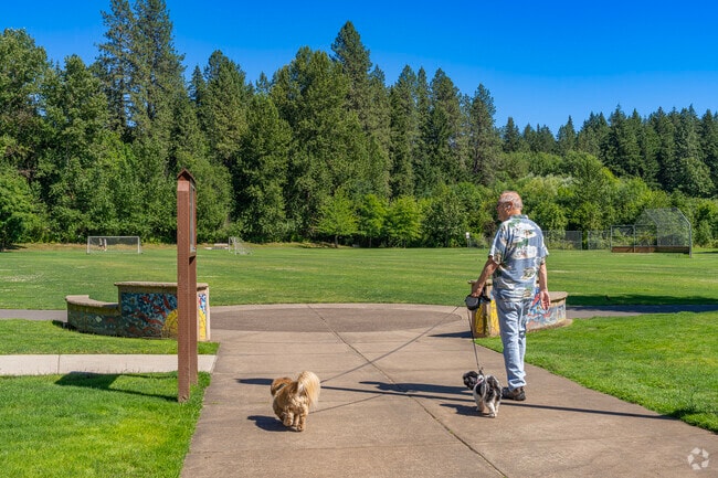 King City Community Park has shaded trails for dog walking.