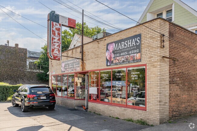 Newburgh Heights residents can pick up ribs and Polish Boys from nearby Marsha's Soul Food Cafe.