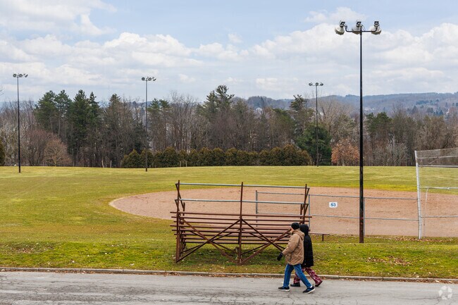 Winkworth residents enjoy walks by the baseball field at Burnet Park.