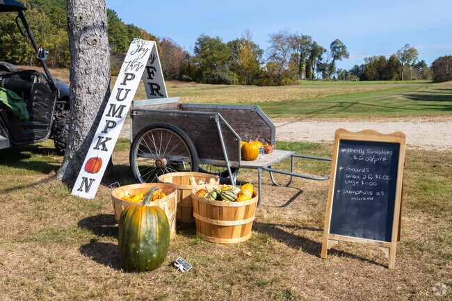 Roadside produce stands in Durham, Maine, offer fresh, locally grown fruits and vegetables, reflecting the town’s agricultural roots.